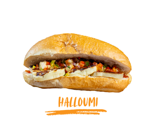 Halloumi roll - Grilled halloumi Pineapple vinaigrette Guava BBQ sauce
